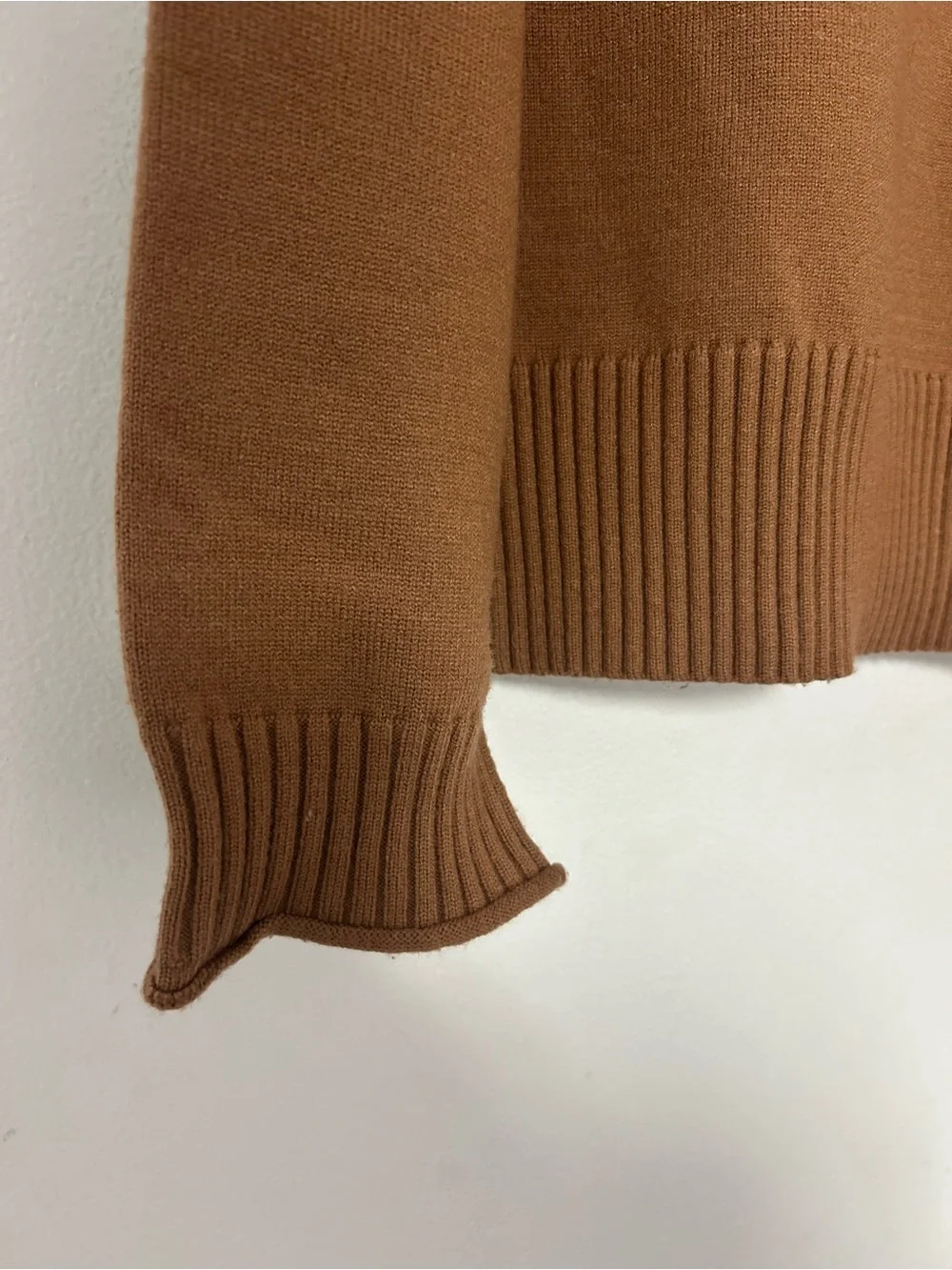 Hem & Thread Camel Mock Neck Sweater